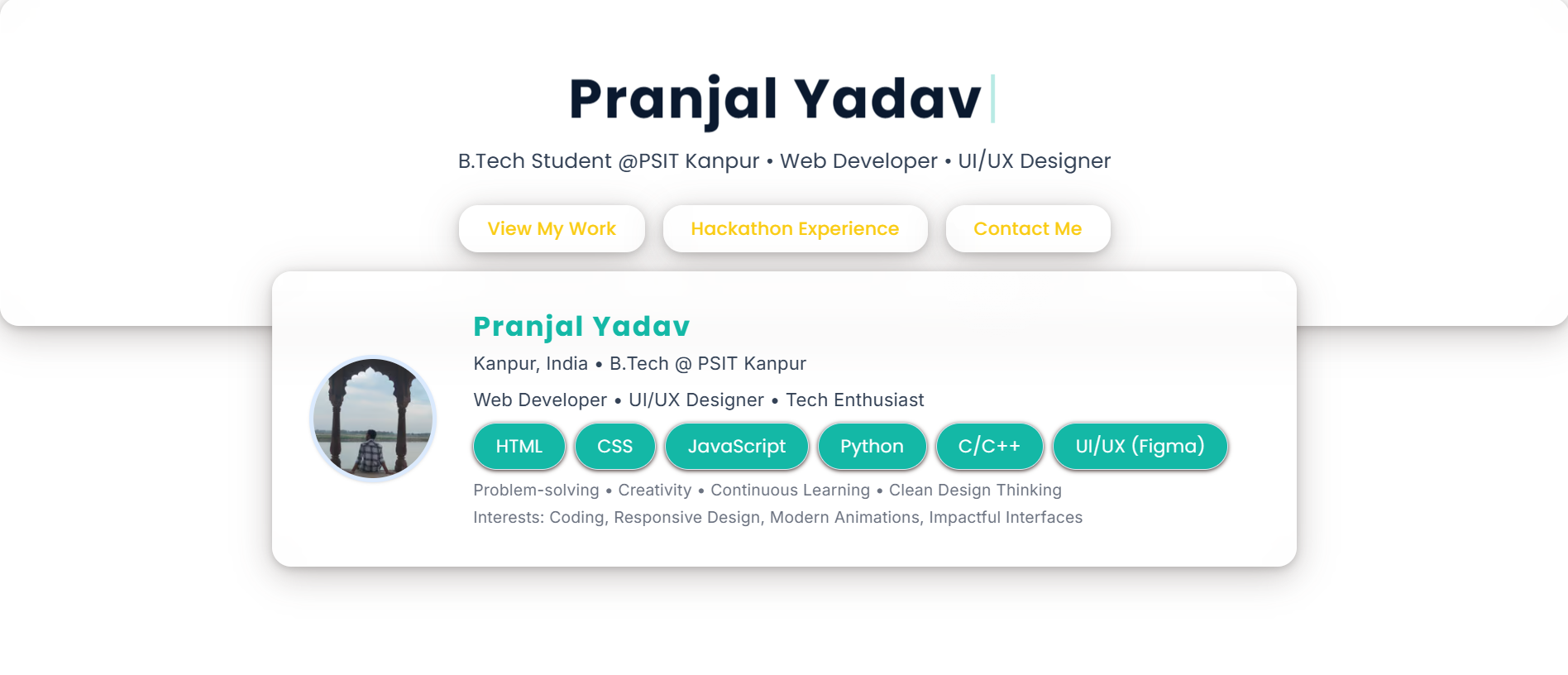 Pranjal Portfolio Website